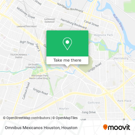 Mapa de Omnibus Mexicanos Houston