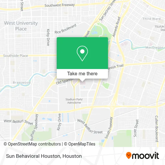 Sun Behavioral Houston map