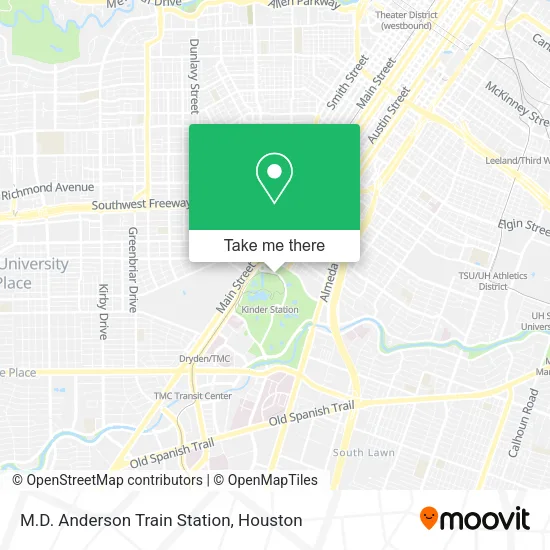 M.D. Anderson Train Station map