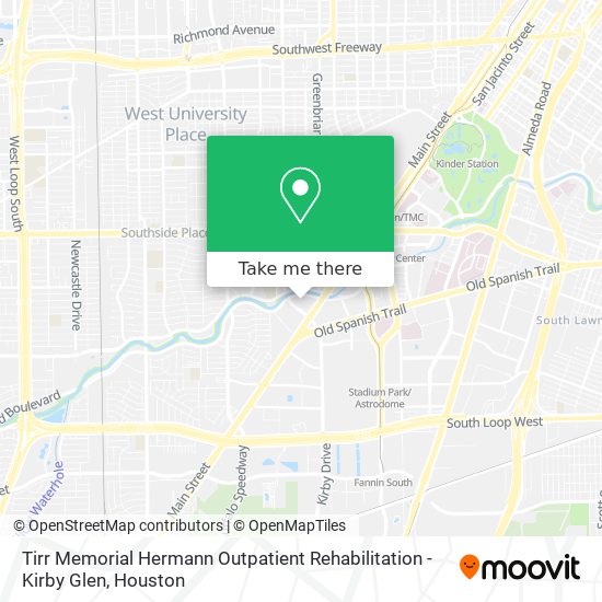 Tirr Memorial Hermann Outpatient Rehabilitation - Kirby Glen map