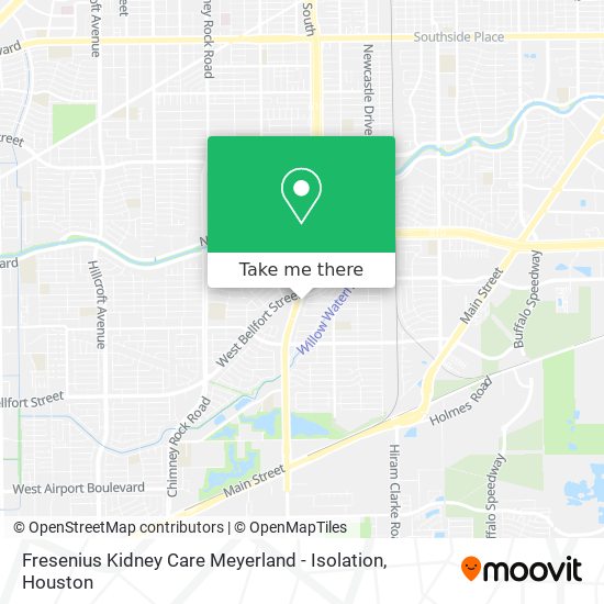Fresenius Kidney Care Meyerland - Isolation map