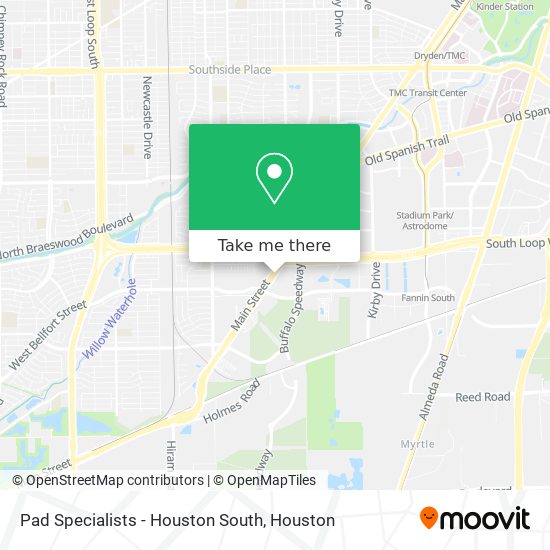 Mapa de Pad Specialists - Houston South