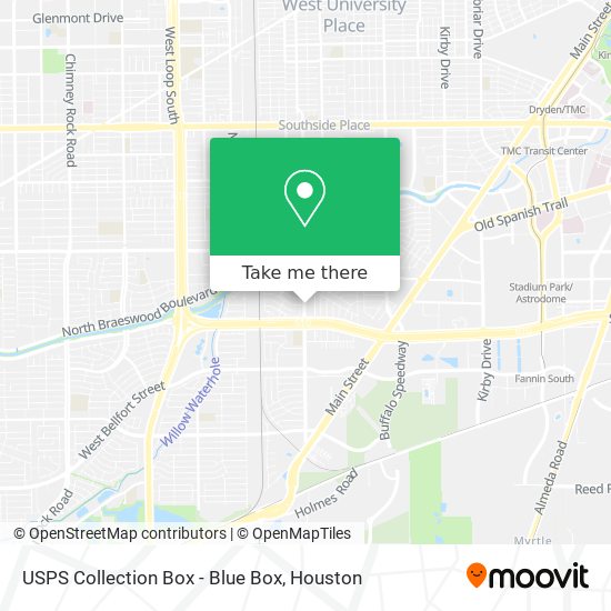 Mapa de USPS Collection Box - Blue Box