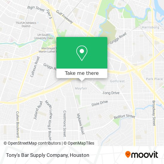 Tony's Bar Supply Company map