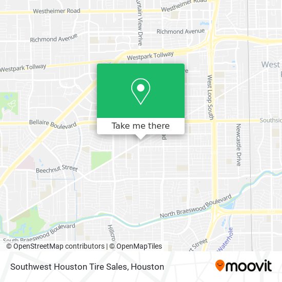 Southwest Houston Tire Sales map