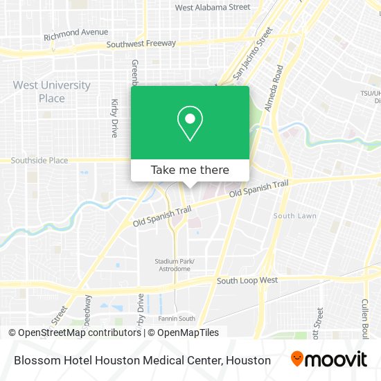 Blossom Hotel Houston Medical Center map