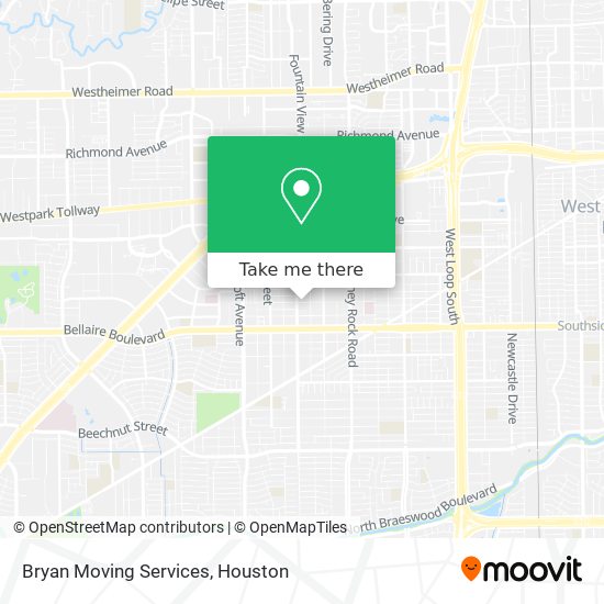 Bryan Moving Services map