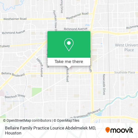 Mapa de Bellaire Family Practice Lourice Abdelmelek MD