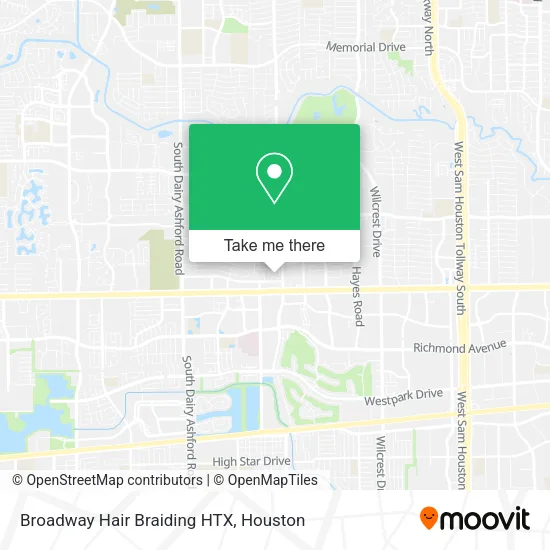 Mapa de Broadway Hair Braiding HTX