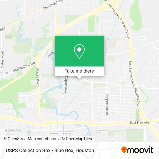 USPS Collection Box - Blue Box map