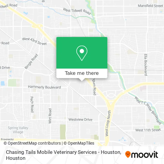 Mapa de Chasing Tails Mobile Veterinary Services - Houston