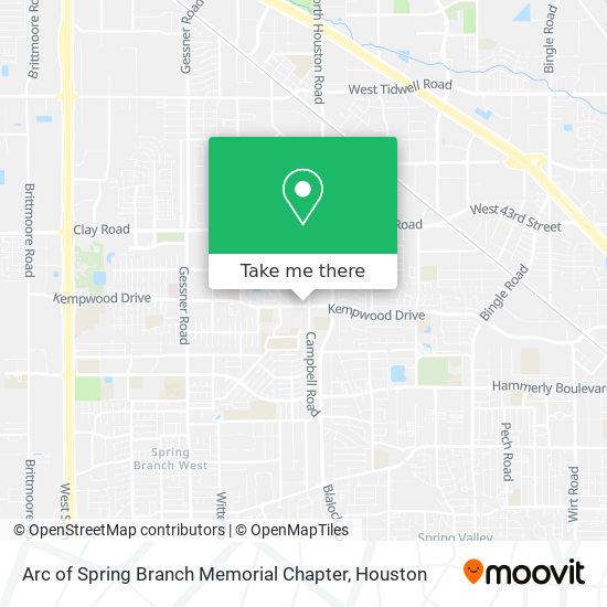 Arc of Spring Branch Memorial Chapter map