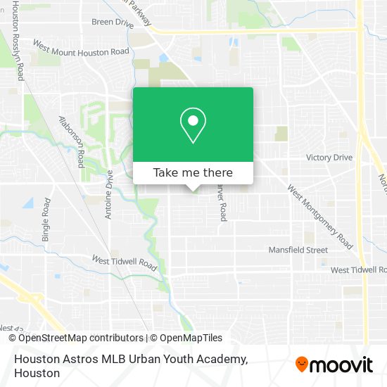 Houston Astros MLB Urban Youth Academy map