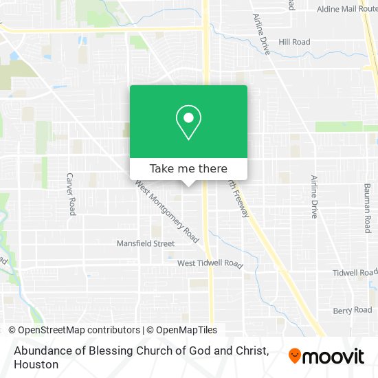 Abundance of Blessing Church of God and Christ map