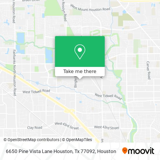 Mapa de 6650 Pine Vista Lane Houston, Tx 77092