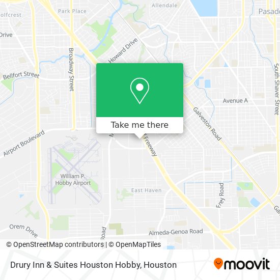 Drury Inn & Suites Houston Hobby map