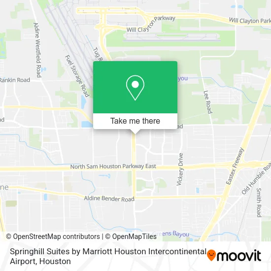 Springhill Suites by Marriott Houston Intercontinental Airport map