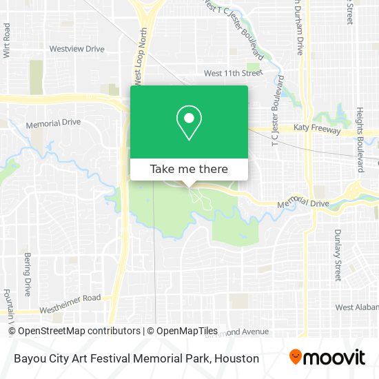Bayou City Art Festival Memorial Park map