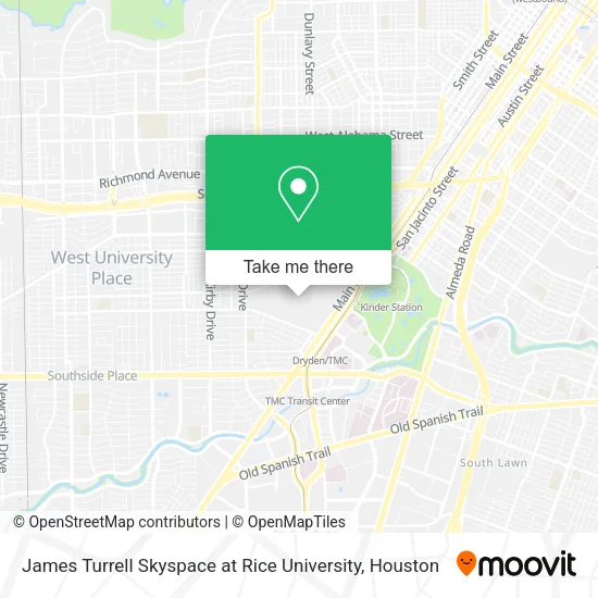 Mapa de James Turrell Skyspace at Rice University