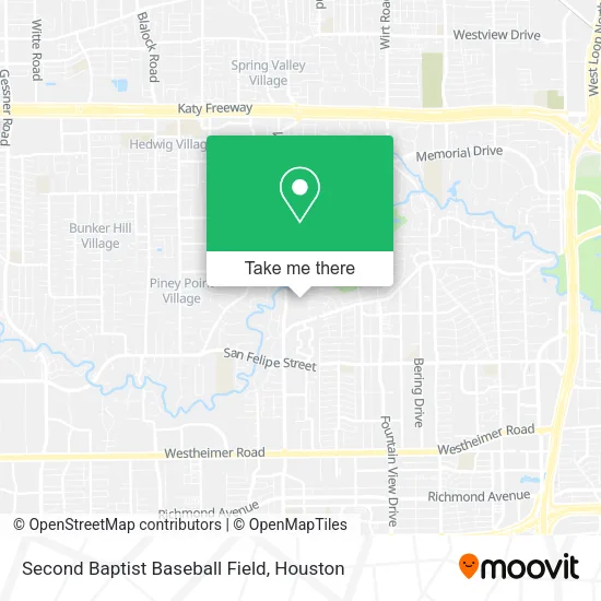 Second Baptist Baseball Field map