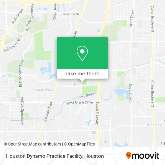 Houston Dynamo Practice Facility map