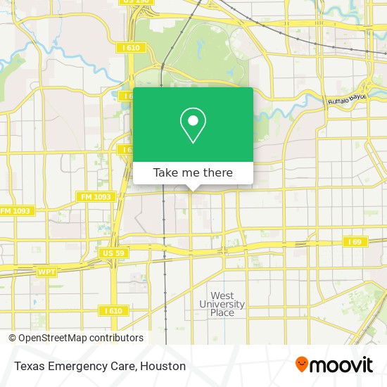 Mapa de Texas Emergency Care