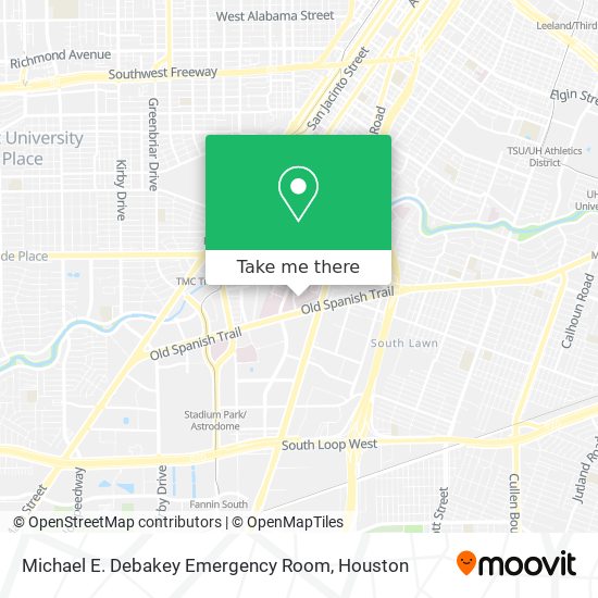 Mapa de Michael E. Debakey Emergency Room