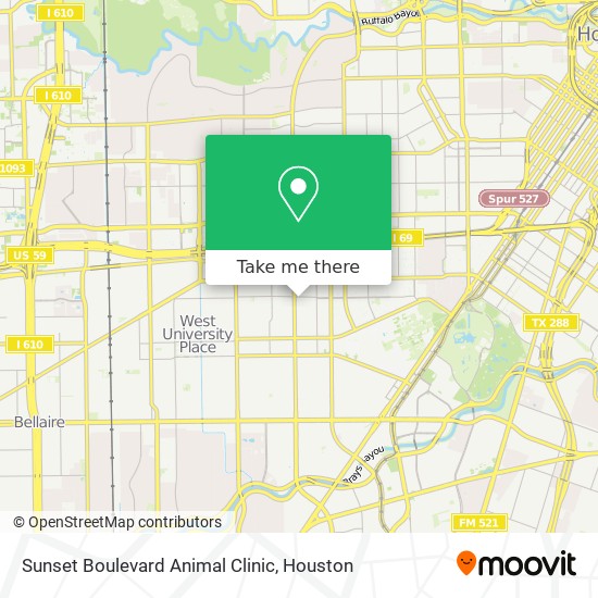 Sunset Boulevard Animal Clinic map