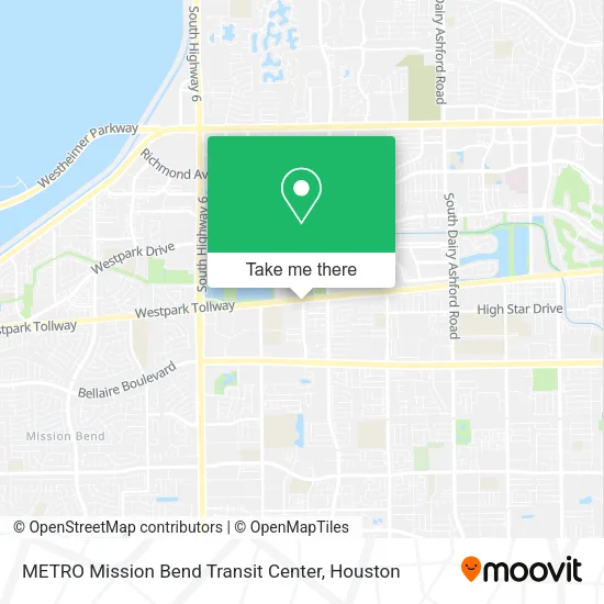 METRO Mission Bend Transit Center map