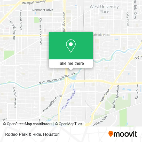 Rodeo Park & Ride map