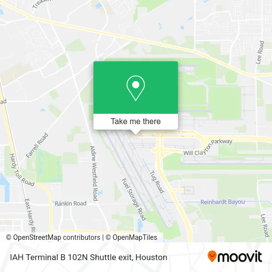 IAH Terminal B 102N Shuttle exit map