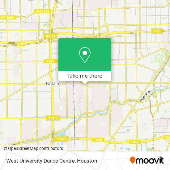 Mapa de West University Dance Centre