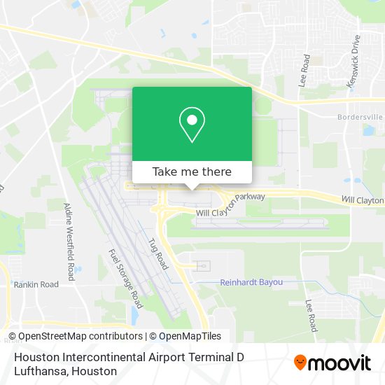 Mapa de Houston Intercontinental Airport Terminal D Lufthansa