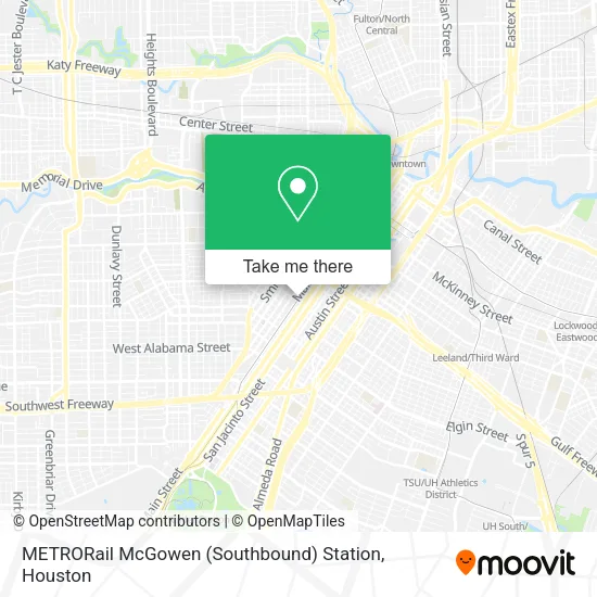 METRORail McGowen (Southbound) Station map