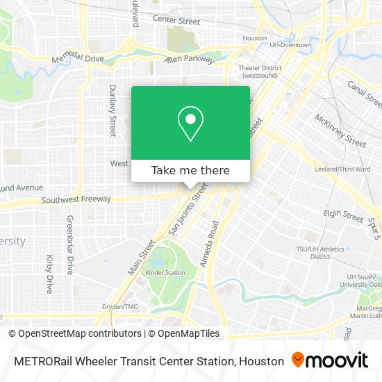 METRORail Wheeler Transit Center Station map