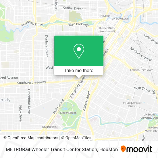 METRORail Wheeler Transit Center Station map