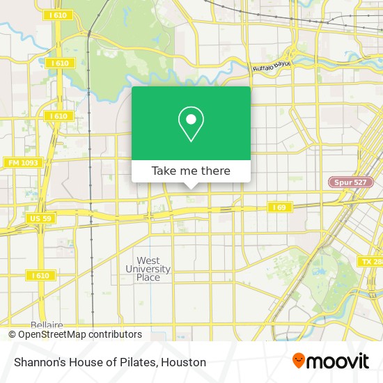 Shannon's House of Pilates map