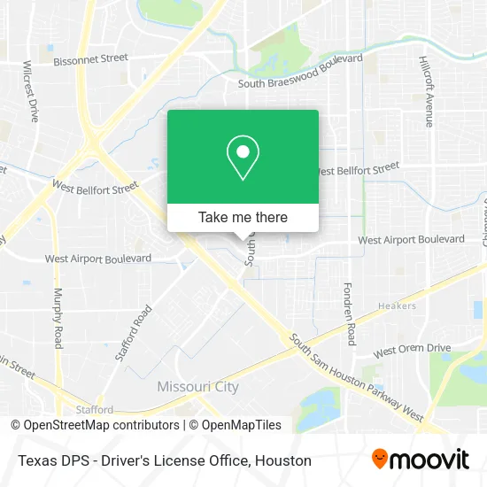 Texas DPS - Driver's License Office map