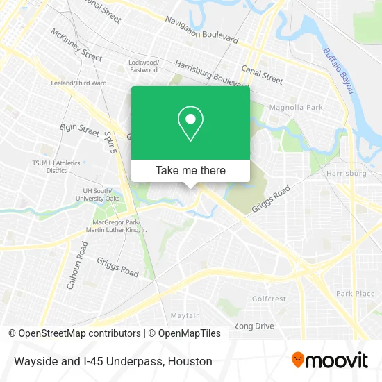 Wayside and I-45 Underpass map