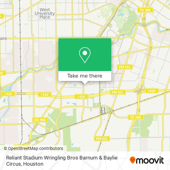 Mapa de Reliant Stadium Wringling Bros Barnum & Baylie Circus