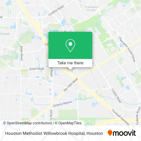 Houston Methodist Willowbrook Hospital map