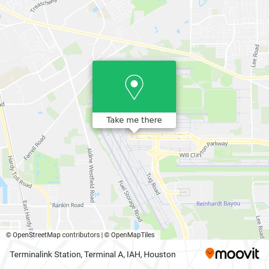 Terminalink Station, Terminal A, IAH map