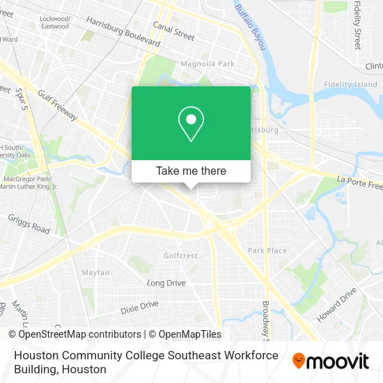 Houston Community College Southeast Workforce Building map