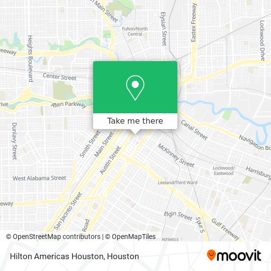 Hilton Americas Houston map