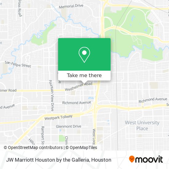 JW Marriott Houston by the Galleria map