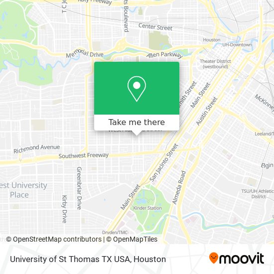 University of St Thomas TX USA map