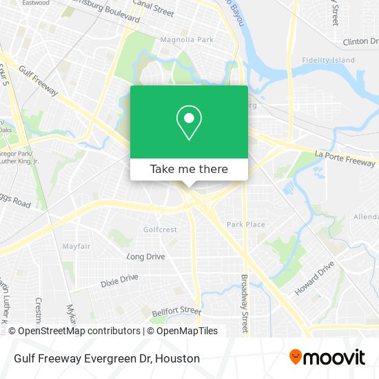 Gulf Freeway Evergreen Dr map