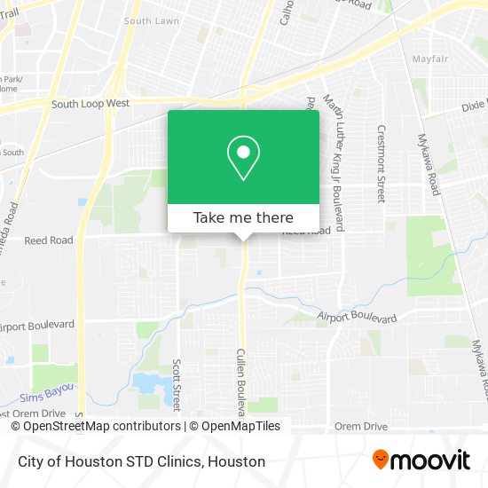 City of Houston STD Clinics map