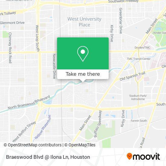 Braeswood Blvd @ Ilona Ln map