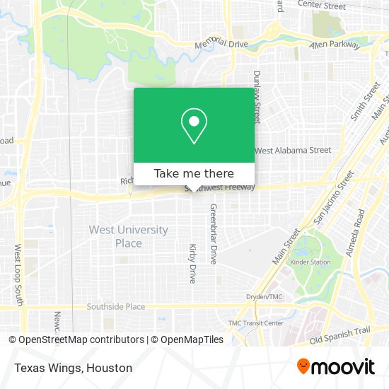 Texas Wings map